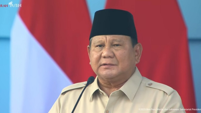 Presiden Prabowo Subianto pidato di HUT TNI ke 80