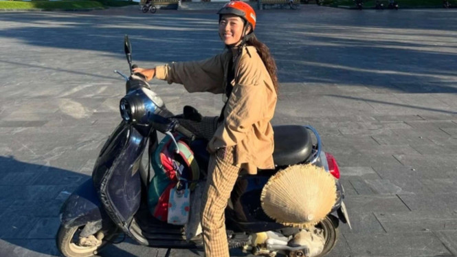 Wanita asal Jepang Yuki Nakatani, keliling dunia dengan Vespa