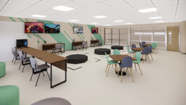 Ilustrasi ruang kelas berbasis virtual reality